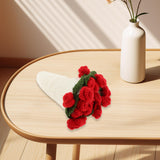 Maxbell Hand Knitting Flower Bouquet Blanket Home Decoration for Birthday Party Gift White