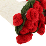 Maxbell Hand Knitting Flower Bouquet Blanket Home Decoration for Birthday Party Gift White