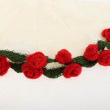 Maxbell Hand Knitting Flower Bouquet Blanket Home Decoration for Birthday Party Gift White