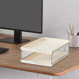 Maxbell Desktop File Sorter Organizer Desk Supplies Letter Organizer Document Holder White 2 Tier