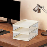 Maxbell Desktop File Sorter Organizer Desk Supplies Letter Organizer Document Holder White 3 Tier