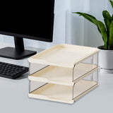 Maxbell Desktop File Sorter Organizer Desk Supplies Letter Organizer Document Holder White 3 Tier