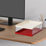 Maxbell Desktop File Sorter Organizer Desk Supplies Letter Organizer Document Holder Red White 2 Tier