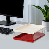 Maxbell Desktop File Sorter Organizer Desk Supplies Letter Organizer Document Holder Red White 2 Tier