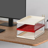 Maxbell Desktop File Sorter Organizer Desk Supplies Letter Organizer Document Holder Red White 3 Tier