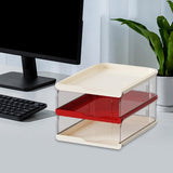 Maxbell Desktop File Sorter Organizer Desk Supplies Letter Organizer Document Holder Red White 3 Tier