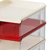 Maxbell Desktop File Sorter Organizer Desk Supplies Letter Organizer Document Holder Red White 4 Tier