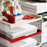 Maxbell Desktop File Sorter Organizer Desk Supplies Letter Organizer Document Holder Red White 4 Tier