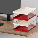 Maxbell Desktop File Sorter Organizer Desk Supplies Letter Organizer Document Holder Red White 4 Tier
