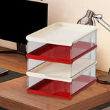 Maxbell Desktop File Sorter Organizer Desk Supplies Letter Organizer Document Holder Red White 4 Tier