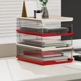 Maxbell Desktop File Sorter Organizer Desk Supplies Letter Organizer Document Holder Red White 4 Tier