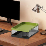 Maxbell Desktop File Sorter Organizer Desk Supplies Letter Organizer Document Holder Black Green 2 Tier