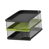 Maxbell Desktop File Sorter Organizer Desk Supplies Letter Organizer Document Holder Black Green 3 Tier