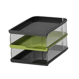 Maxbell Desktop File Sorter Organizer Desk Supplies Letter Organizer Document Holder Black Green 3 Tier