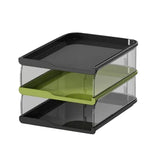 Maxbell Desktop File Sorter Organizer Desk Supplies Letter Organizer Document Holder Black Green 3 Tier