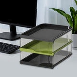Maxbell Desktop File Sorter Organizer Desk Supplies Letter Organizer Document Holder Black Green 3 Tier