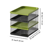 Maxbell Desktop File Sorter Organizer Desk Supplies Letter Organizer Document Holder Black Green 4 Tier