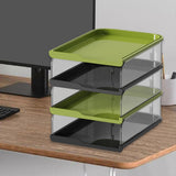 Maxbell Desktop File Sorter Organizer Desk Supplies Letter Organizer Document Holder Black Green 4 Tier