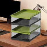 Maxbell Desktop File Sorter Organizer Desk Supplies Letter Organizer Document Holder Black Green 4 Tier