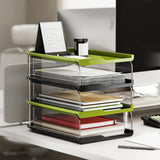 Maxbell Desktop File Sorter Organizer Desk Supplies Letter Organizer Document Holder Black Green 4 Tier