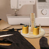 Maxbell 8 Spools Yarn Holder Hand Tool Wooden Thread Holder Rack Knit Yarn Dispenser