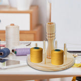 Maxbell 8 Spools Yarn Holder Hand Tool Wooden Thread Holder Rack Knit Yarn Dispenser