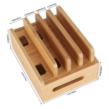 Maxbell Multi Device Docking Station Wood Desktop Docking Charging Stand for Tablet