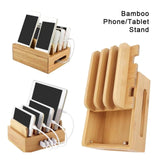 Maxbell Multi Device Docking Station Wood Desktop Docking Charging Stand for Tablet