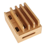 Maxbell Multi Device Docking Station Wood Desktop Docking Charging Stand for Tablet