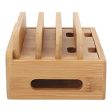 Maxbell Multi Device Docking Station Wood Desktop Docking Charging Stand for Tablet