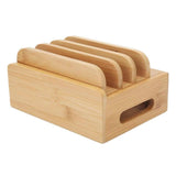 Maxbell Multi Device Docking Station Wood Desktop Docking Charging Stand for Tablet