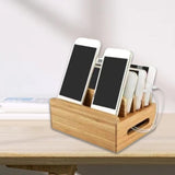 Maxbell Multi Device Docking Station Wood Desktop Docking Charging Stand for Tablet