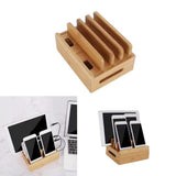 Maxbell Multi Device Docking Station Wood Desktop Docking Charging Stand for Tablet