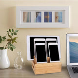 Maxbell Multi Device Docking Station Wood Desktop Docking Charging Stand for Tablet
