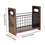 Maxbell Magazine Storage Basket Wood Magazine Organizer for Letters Newspapers Books