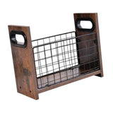Maxbell Magazine Storage Basket Wood Magazine Organizer for Letters Newspapers Books