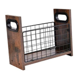 Maxbell Magazine Storage Basket Wood Magazine Organizer for Letters Newspapers Books