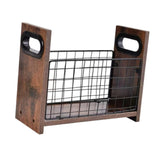 Maxbell Magazine Storage Basket Wood Magazine Organizer for Letters Newspapers Books