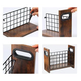 Maxbell Magazine Storage Basket Wood Magazine Organizer for Letters Newspapers Books