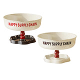 Maxbell Pedestal Bowl Elegant Fruit Bowl with Stand for Parties Counter Dining Table Red Black