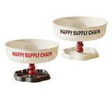 Maxbell Pedestal Bowl Elegant Fruit Bowl with Stand for Parties Counter Dining Table Red Black