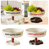 Maxbell Pedestal Bowl Elegant Fruit Bowl with Stand for Parties Counter Dining Table Red Black