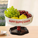 Maxbell Pedestal Bowl Elegant Fruit Bowl with Stand for Parties Counter Dining Table Red Black
