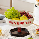 Maxbell Pedestal Bowl Elegant Fruit Bowl with Stand for Parties Counter Dining Table Red Black