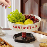 Maxbell Pedestal Bowl Elegant Fruit Bowl with Stand for Parties Counter Dining Table Red Black