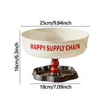 Maxbell Pedestal Bowl Elegant Fruit Bowl with Stand for Parties Counter Dining Table Red Black