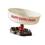Maxbell Pedestal Bowl Elegant Fruit Bowl with Stand for Parties Counter Dining Table Red Black