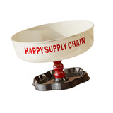 Maxbell Pedestal Bowl Elegant Fruit Bowl with Stand for Parties Counter Dining Table Red Black