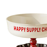 Maxbell Pedestal Bowl Elegant Fruit Bowl with Stand for Parties Counter Dining Table Red Black
