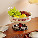 Maxbell Pedestal Bowl Elegant Fruit Bowl with Stand for Parties Counter Dining Table Red Black